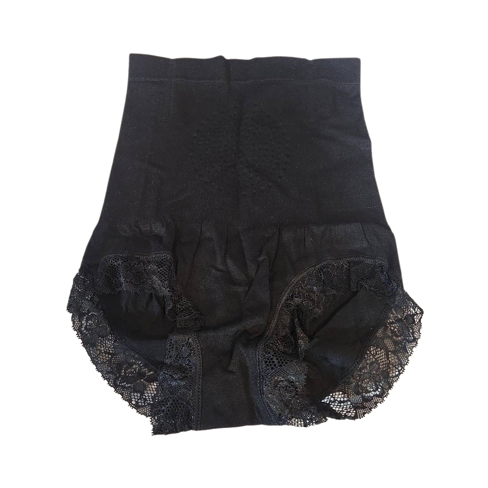 Black Lace High-Waisted Shapewear Underwear With Stomach‎ Support  One Size
